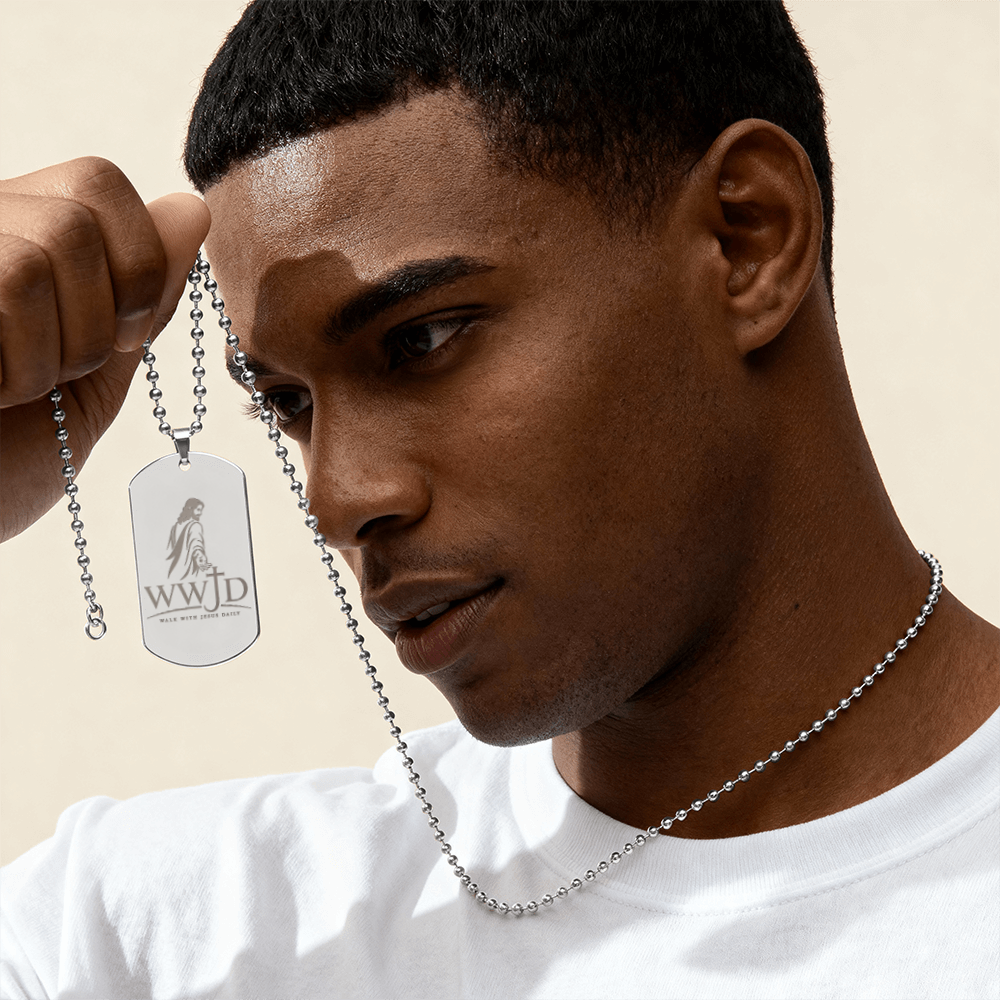 WWJD Walk With Jesus Daily Dog Tag