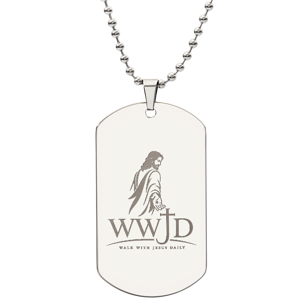 WWJD Walk With Jesus Daily Dog Tag