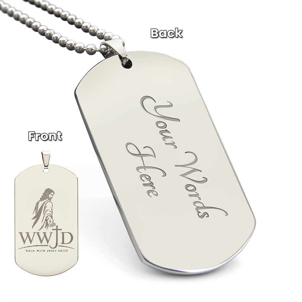 WWJD Walk With Jesus Daily Dog Tag