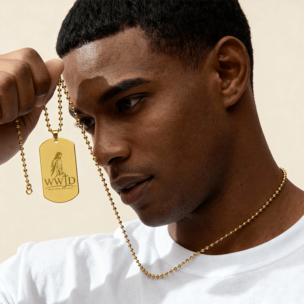 WWJD Walk With Jesus Daily Dog Tag