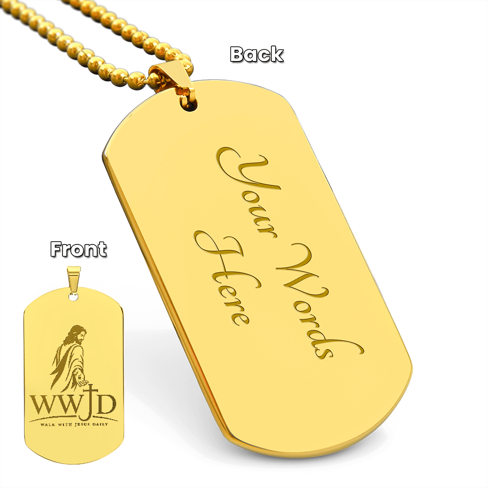 WWJD Walk With Jesus Daily Dog Tag