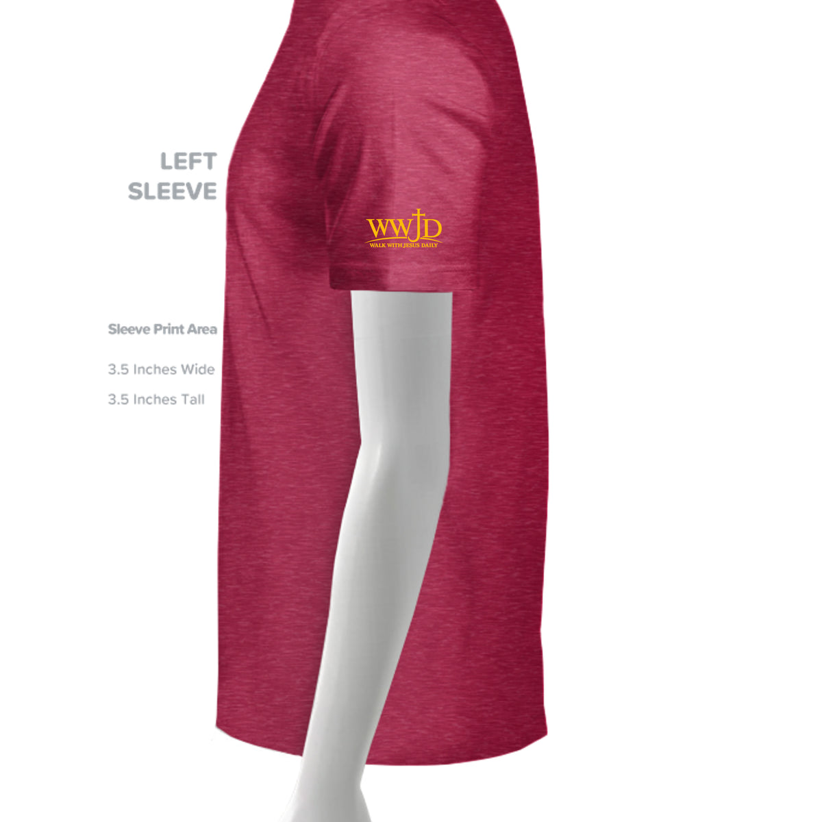 Heather Red - 3000 - SLEEVE_LEFT